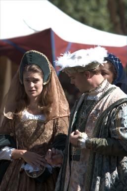 The Royal Court prepares for a grand entrance.