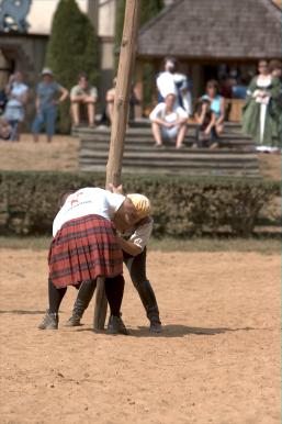 This is the first time the festival had 'a girl' toss a Caber.